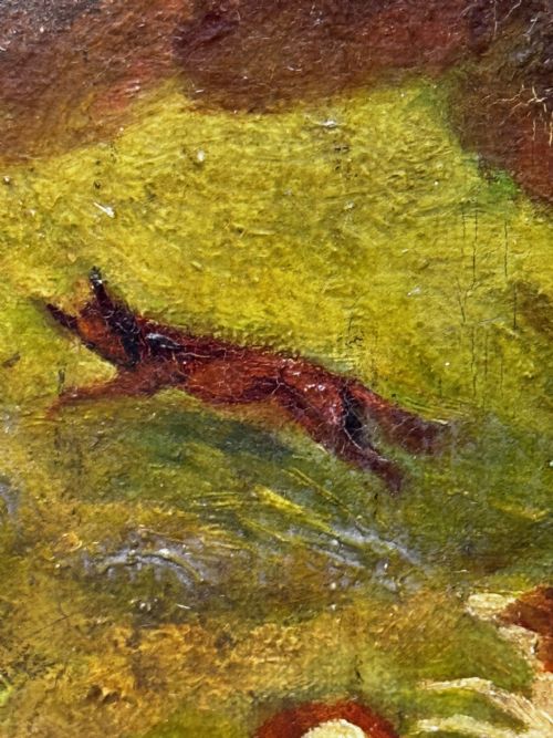 FRENCH HUNTSMAN OIL PAINTING HOT PURSUIT BY GUILLAUME URBAN RGAMEY - ADDITIONAL PHOTO 16