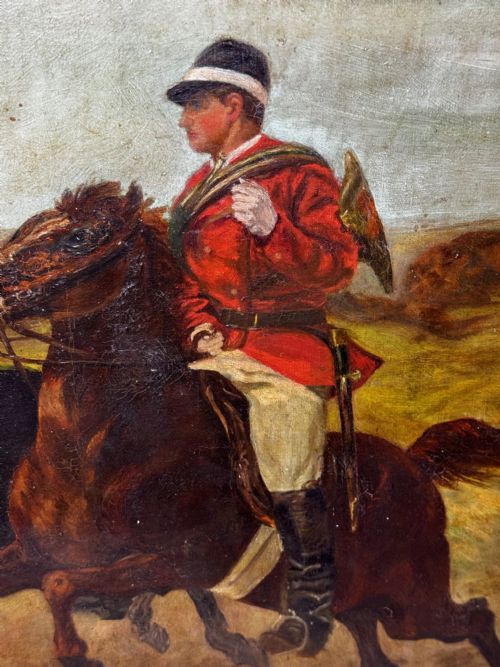 FRENCH HUNTSMAN OIL PAINTING HOT PURSUIT BY GUILLAUME URBAN RGAMEY - ADDITIONAL PHOTO 22