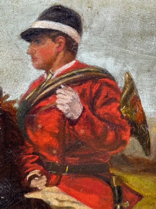 FRENCH HUNTSMAN OIL PAINTING HOT PURSUIT BY GUILLAUME URBAN RGAMEY - ADDITIONAL PHOTO 23