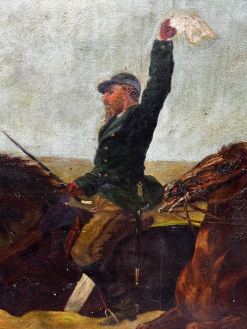 FRENCH HUNTSMAN OIL PAINTING HOT PURSUIT BY GUILLAUME URBAN RGAMEY - ADDITIONAL PHOTO 28