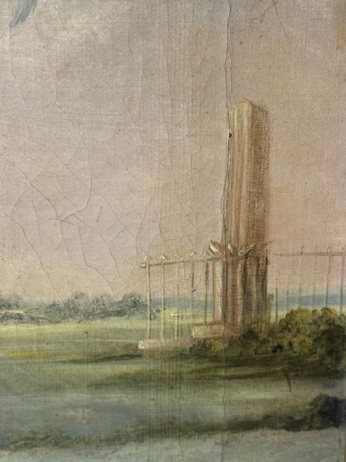 19TH CENTURY OIL PAINTING DUKE OF WELLINGTON SURVEYING FIELD OF WATERLOO - ADDITIONAL PHOTO 8