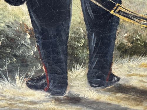 19TH CENTURY OIL PAINTING DUKE OF WELLINGTON SURVEYING FIELD OF WATERLOO - ADDITIONAL PHOTO 12