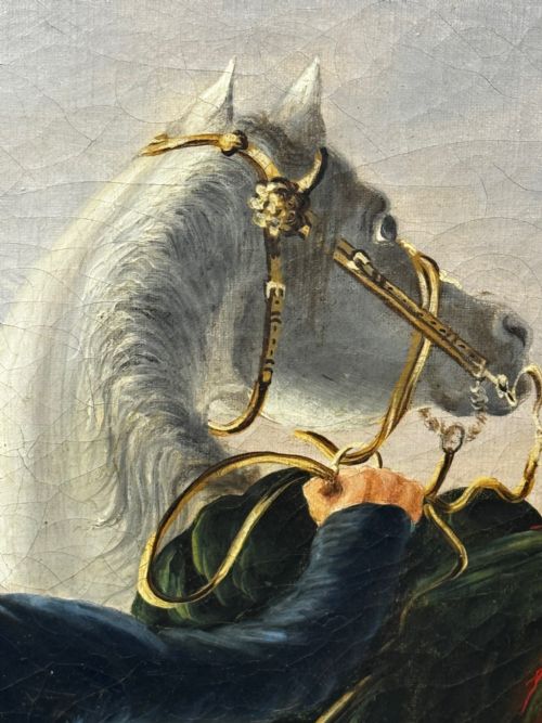 19TH CENTURY OIL PAINTING DUKE OF WELLINGTON SURVEYING FIELD OF WATERLOO - ADDITIONAL PHOTO 20