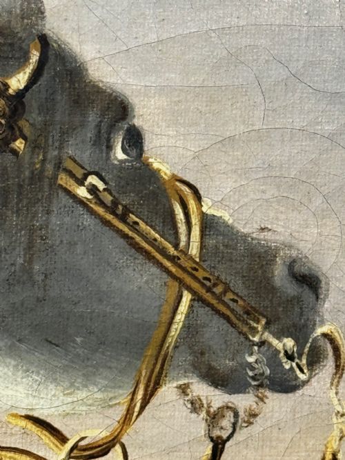 19TH CENTURY OIL PAINTING DUKE OF WELLINGTON SURVEYING FIELD OF WATERLOO - ADDITIONAL PHOTO 24