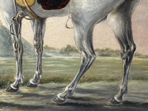 19TH CENTURY OIL PAINTING DUKE OF WELLINGTON SURVEYING FIELD OF WATERLOO - ADDITIONAL PHOTO 25