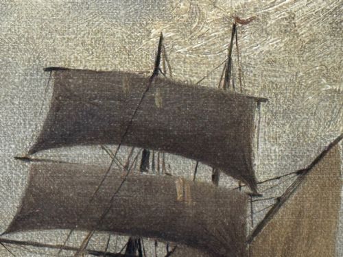 OIL PAINTING ON TYNE GROYNE HERD LIGHTHOUSE BY JOHN DAVISON LIDDELL - ADDITIONAL PHOTO 19