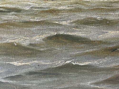 OIL PAINTING ON TYNE GROYNE HERD LIGHTHOUSE BY JOHN DAVISON LIDDELL - ADDITIONAL PHOTO 23