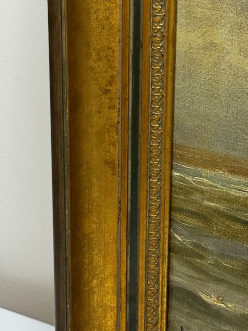 OIL PAINTING ON TYNE GROYNE HERD LIGHTHOUSE BY JOHN DAVISON LIDDELL - ADDITIONAL PHOTO 26