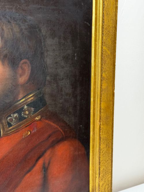 VICTORIAN OIL PAINTING PORTRAIT RED COAT OFFICER LIEUTENANT COLONEL - ADDITIONAL PHOTO 1