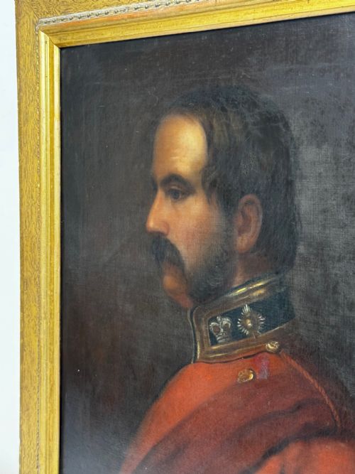 VICTORIAN OIL PAINTING PORTRAIT RED COAT OFFICER LIEUTENANT COLONEL - ADDITIONAL PHOTO 2