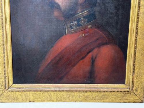 VICTORIAN OIL PAINTING PORTRAIT RED COAT OFFICER LIEUTENANT COLONEL - ADDITIONAL PHOTO 3