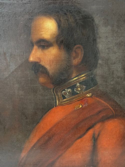 VICTORIAN OIL PAINTING PORTRAIT RED COAT OFFICER LIEUTENANT COLONEL - ADDITIONAL PHOTO 5