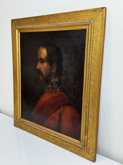 VICTORIAN OIL PAINTING PORTRAIT RED COAT OFFICER LIEUTENANT COLONEL - ADDITIONAL PHOTO 9