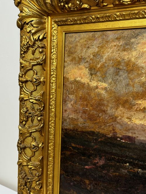 OIL PAINTING YORKSHIRE MOOR HIGH ELDWICK BY JOHN WILLIAM BUXTON KNIGHT - ADDITIONAL PHOTO 1