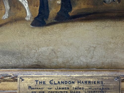 OIL PAINTING THE CLANDON HARRIERS HUNT JOHN IMMS OF RINGMER - ADDITIONAL PHOTO 4