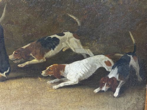 OIL PAINTING THE CLANDON HARRIERS HUNT JOHN IMMS OF RINGMER - ADDITIONAL PHOTO 10