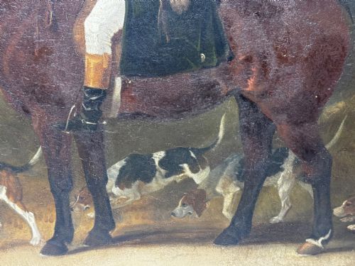 OIL PAINTING THE CLANDON HARRIERS HUNT JOHN IMMS OF RINGMER - ADDITIONAL PHOTO 11