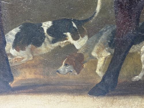 OIL PAINTING THE CLANDON HARRIERS HUNT JOHN IMMS OF RINGMER - ADDITIONAL PHOTO 12