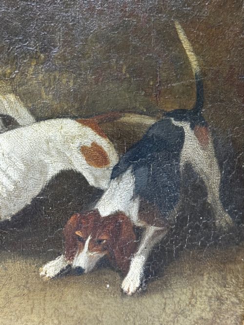 OIL PAINTING THE CLANDON HARRIERS HUNT JOHN IMMS OF RINGMER - ADDITIONAL PHOTO 14