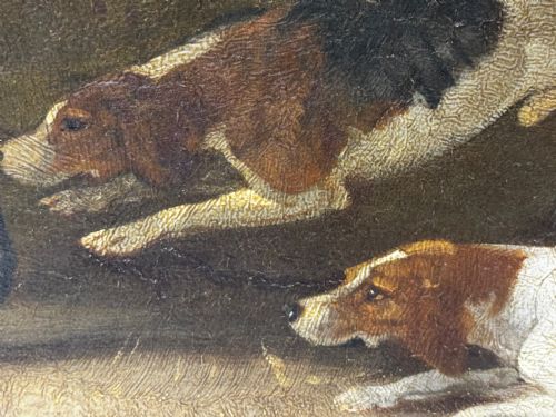 OIL PAINTING THE CLANDON HARRIERS HUNT JOHN IMMS OF RINGMER - ADDITIONAL PHOTO 17