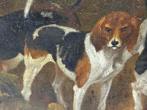 OIL PAINTING THE CLANDON HARRIERS HUNT JOHN IMMS OF RINGMER - ADDITIONAL PHOTO 21
