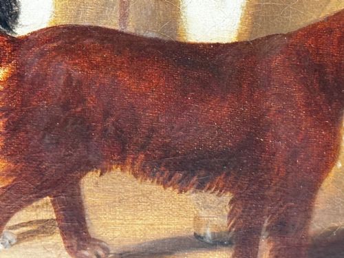 HUNTING PARTY OIL PAINTING LORD WITH PURDEY IN GREY TOP HAT DOGS - ADDITIONAL PHOTO 21