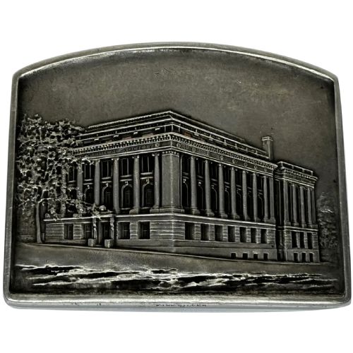 sterling silver ingot plaque american geographic society of new york - CATEGORY: ANTIQUE SILVER - DATED 1910