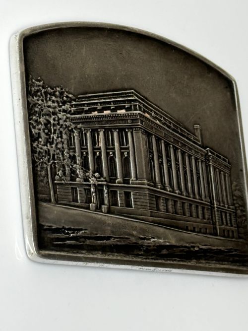 STERLING SILVER INGOT PLAQUE AMERICAN GEOGRAPHIC SOCIETY OF NEW YORK - ADDITIONAL PHOTO 3