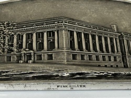STERLING SILVER INGOT PLAQUE AMERICAN GEOGRAPHIC SOCIETY OF NEW YORK - ADDITIONAL PHOTO 6