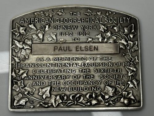 STERLING SILVER INGOT PLAQUE AMERICAN GEOGRAPHIC SOCIETY OF NEW YORK - ADDITIONAL PHOTO 24
