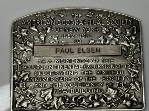 STERLING SILVER INGOT PLAQUE AMERICAN GEOGRAPHIC SOCIETY OF NEW YORK - ADDITIONAL PHOTO 25