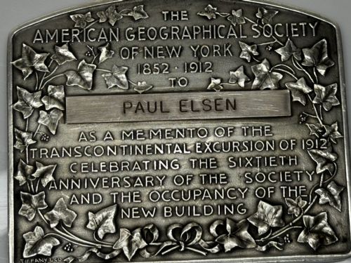 STERLING SILVER INGOT PLAQUE AMERICAN GEOGRAPHIC SOCIETY OF NEW YORK - ADDITIONAL PHOTO 26