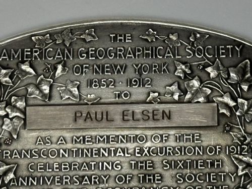 STERLING SILVER INGOT PLAQUE AMERICAN GEOGRAPHIC SOCIETY OF NEW YORK - ADDITIONAL PHOTO 27