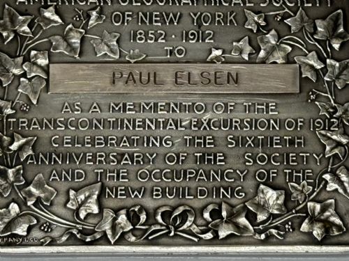 STERLING SILVER INGOT PLAQUE AMERICAN GEOGRAPHIC SOCIETY OF NEW YORK - ADDITIONAL PHOTO 29
