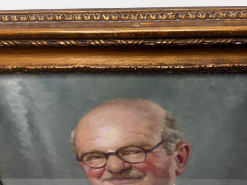 OIL PAINTING PORTRAIT SIR PHILIP GREY EGERTON 15TH BARONET C1950 - ADDITIONAL PHOTO 6