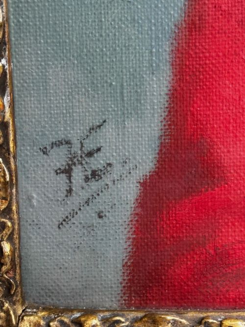OIL PAINTING PORTRAIT SIR PHILIP GREY EGERTON 15TH BARONET C1950 - ADDITIONAL PHOTO 8