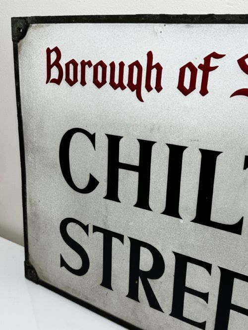 ENAMEL LONDON ROAD SIGN BOROUGH OF ST MARYLEBONE CHILTERN STREET W1 - ADDITIONAL PHOTO 4