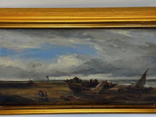 OIL PAINTING SHIPS HULK WRECK MORETON BEACH WIRRAL LEASOWE LIGHTHOUSE - ADDITIONAL PHOTO 4