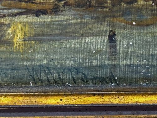 OIL PAINTING SHIPS HULK WRECK MORETON BEACH WIRRAL LEASOWE LIGHTHOUSE - ADDITIONAL PHOTO 7