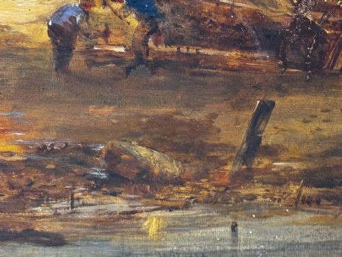 OIL PAINTING SHIPS HULK WRECK MORETON BEACH WIRRAL LEASOWE LIGHTHOUSE - ADDITIONAL PHOTO 12