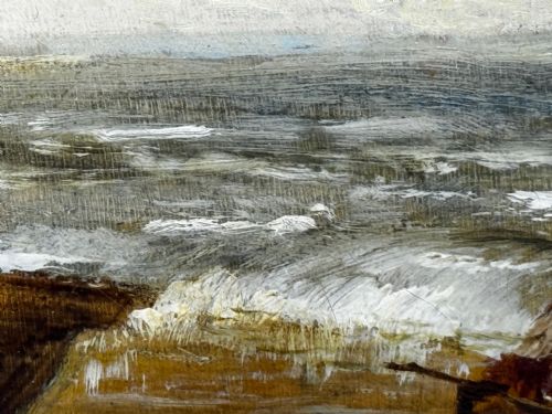 OIL PAINTING SHIPS HULK WRECK MORETON BEACH WIRRAL LEASOWE LIGHTHOUSE - ADDITIONAL PHOTO 26