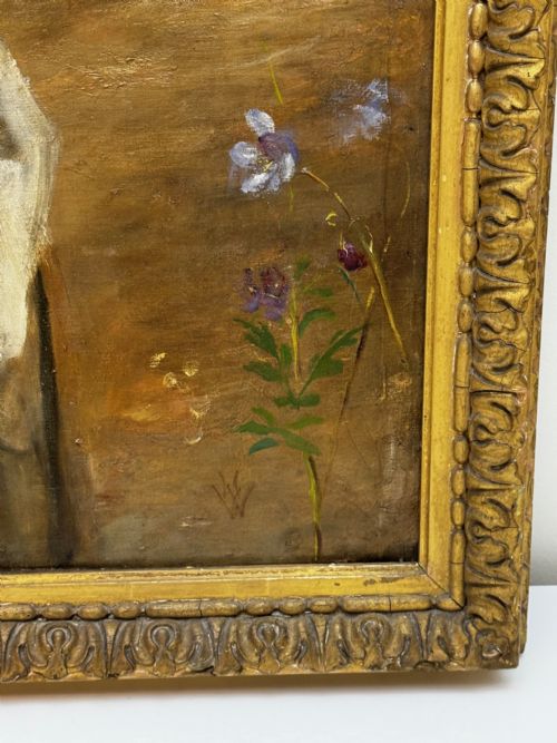 OIL PAINTING PORTRAIT RACHEL WEIGALL PRIZED KITTEN BY HENRY WEIGALL - ADDITIONAL PHOTO 4