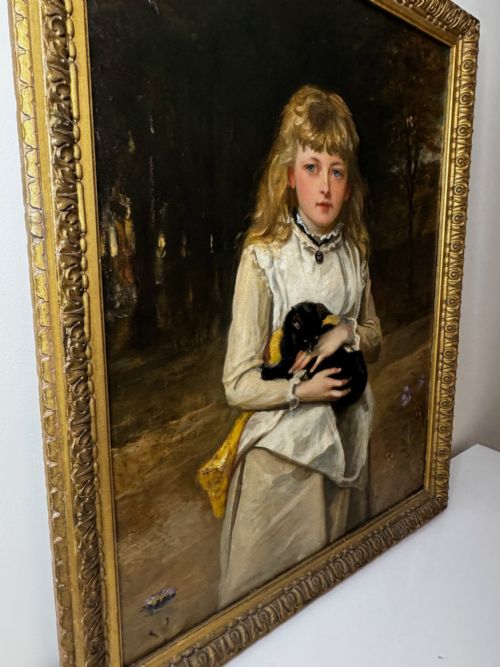 OIL PAINTING PORTRAIT RACHEL WEIGALL PRIZED KITTEN BY HENRY WEIGALL - ADDITIONAL PHOTO 8