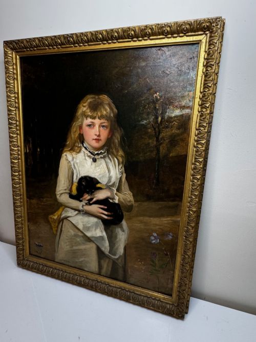 OIL PAINTING PORTRAIT RACHEL WEIGALL PRIZED KITTEN BY HENRY WEIGALL - ADDITIONAL PHOTO 9