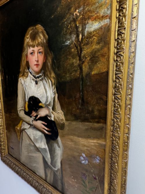 OIL PAINTING PORTRAIT RACHEL WEIGALL PRIZED KITTEN BY HENRY WEIGALL - ADDITIONAL PHOTO 10