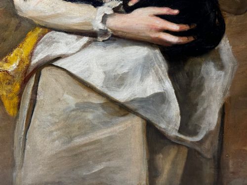 OIL PAINTING PORTRAIT RACHEL WEIGALL PRIZED KITTEN BY HENRY WEIGALL - ADDITIONAL PHOTO 14