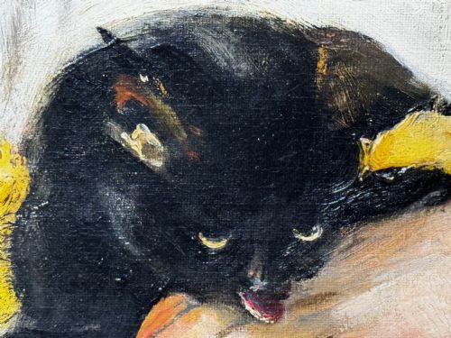 OIL PAINTING PORTRAIT RACHEL WEIGALL PRIZED KITTEN BY HENRY WEIGALL - ADDITIONAL PHOTO 18