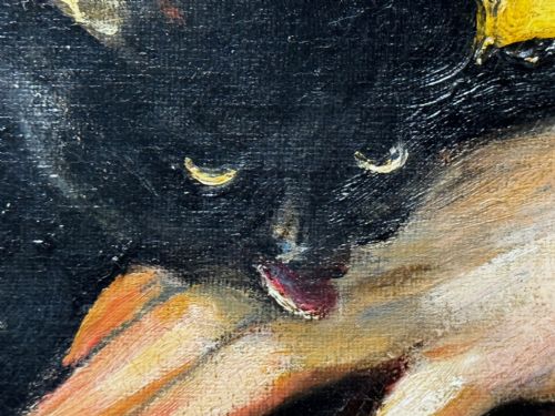 OIL PAINTING PORTRAIT RACHEL WEIGALL PRIZED KITTEN BY HENRY WEIGALL - ADDITIONAL PHOTO 19