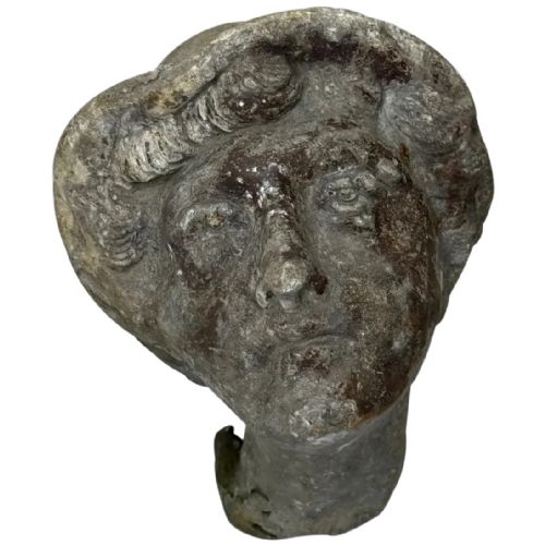 victorian reclaimed lead young man wearing hat garden sculpture - CATEGORY: ANTIQUE SCULPTURES - DATED VICTORIAN