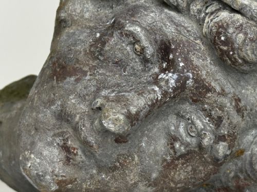 VICTORIAN RECLAIMED LEAD YOUNG MAN WEARING HAT GARDEN SCULPTURE - ADDITIONAL PHOTO 2